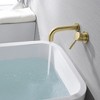 Sumerain Wall Mount Bathtub Faucet Tub Filler with  Brass Rough-in Valve, Brushed Gold Single Handle - 3 of 4