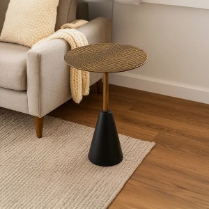 Royal Hampton 21.5" Side End Drink Table | Aluminum Cast Craftmanship I Crocodile Pattern - 1 of 4