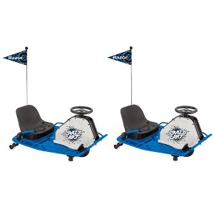 Razor High Torque Motorized Outdoor Drifting Crazy Cart Ride with Drift Bar, Smooth Wheels, and Rechargeable Battery, Blue (2 Pack) - 1 of 4