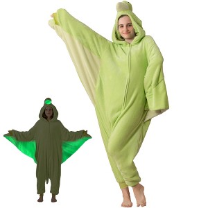 Tailwaggz Pterodactyl Pajama with Glowing Features for Adults, Bodysuit Halloween & Christmas Costume for Men & Women - 1 of 4