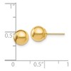 Black Bow Jewelry 7mm (1/4 Inch) 14k Yellow Gold Polished Ball Friction Back Studs - 4 of 4