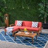 Maggift Patio Seating Sets Outdoor, Featuring Unique Design, Ideal for Chats, Perfect for Gardens, Living Spaces, Red, 78.25"*53.75"*26.25" - 3 of 4