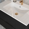 Lyngins 30" Floating Wall-Mounted Bathroom Vanity with Ceramic Sink, Modern Bathroom Fluted Vanity with Storage Cabinet – 2 Large Drawers, Matt Black - 4 of 4
