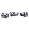 3pcs Couch Set Luxury Classic America Chesterfield Sofa Loveseat and Arm Chair Tufted Camel Back - Morden Fort - 2 of 4
