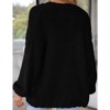 Coolmee Women's Open Front Chunky Knit Cardigan Loose Lantern Long Sleeve Oversized Sweater Coats with Pocket - 3 of 4