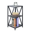 Breighton Home 28" Tucson Metal 3 Tier Corner Bookcase Weathered Gray/Black: Modern Style, Compact Storage Solution - 3 of 3