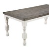 7pc Cambrien Rustic Farmhouse Dining Set Antique White/Gray - HOMES: Inside + Out: Seats 6, Ladder Back Chairs - 3 of 4