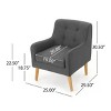 CAVINAS Mid-Century Modern Armchair, Tufted Back Upholstered Chair with Wooden Legs, Comfortable Accent Chair for Living Room, Bedroom, Office - 4 of 4