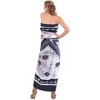 LA LEELA Women's Summer Beach Bikini Wraps Sarong Coverup Wrap Skirt Bathing suit Swimwear Swimsuit Coverup for Women One Size Blue, Abstract - 3 of 4