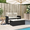 vidaXL Reclining Patio Bench with Cushions Black Poly Rattan - image 3 of 4