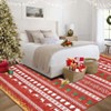 Area Rugs Christmas Rug Deer Xmas Tree Printed Christmas Decor Washable Thin Non Slip Small Indoor Festive Accent Rug - 3 of 4