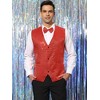 INSPIRE CHIC Men's Shiny Sequin Sleeveless Party Prom Suit Vest with Bow Tie - 2 of 4