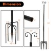 Costway 8ft\10ft String Light Poles 2 Pack Outdoor Metal Poles w/Top Arc Hook & 5-Prong Base - image 4 of 4