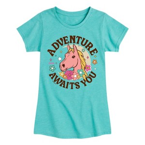 Girls' - Barbie - Adventure Awaits You Fitted Short Sleeve Graphic T-Shirt - 1 of 4