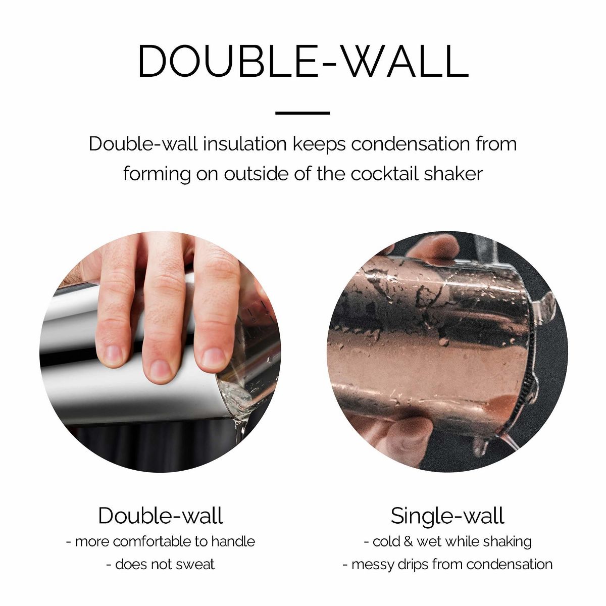 Final Touch Double-Wall Boston Shaker Set - Stainless Steel Mixing Glass with Silicone Seal - BPA-Free, Compact Storage - Leak-Proof Design - thumbnail 4