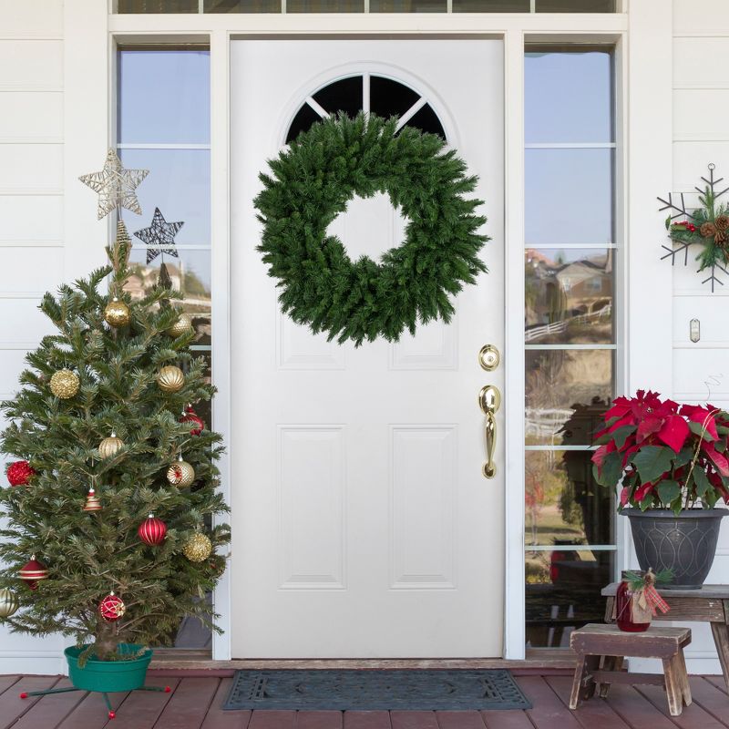 Northlight 36" Unlit Lush Mixed Pine Artificial Christmas Wreath, 3 of 6
