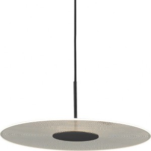 Progress Lighting, Spoke Collection, 1-Light LED Pendant, Matte Black, Aluminum, Modern Minimalism - 1 of 1