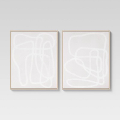 (Set of 2) 24 x 30 Line Drawing Wall Canvases Gray/White - Threshold™