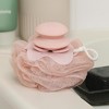 Spa Essentials 3-Pack Bath Poufs with Soap Dispenser - Exfoliating Mesh Bath Sponge Loofah - 2 of 3