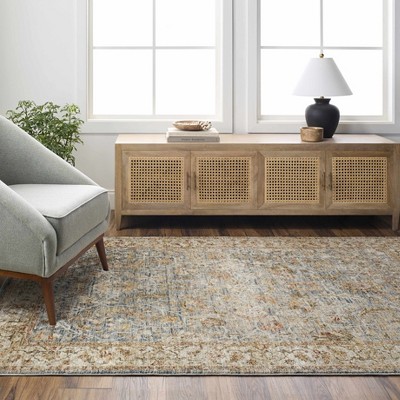 Hauteloom Asabi Blue Textured Rug with Fringes