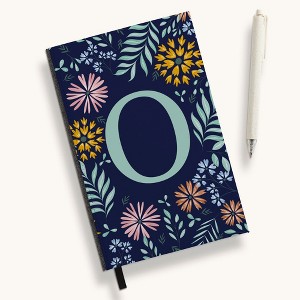 Personalization Mall Flowery Initial Personalized Journal Mint/Navy - 1 of 1