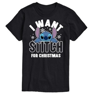 Men's - Lilo and Stitch - I Want A Stitch For Christmas Short Sleeve Graphic T-Shirt - 1 of 4
