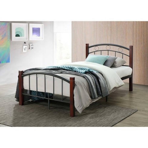 Queen Complete Metal Platform Bed With, Metal Platform Bed Frame With Headboard And Footboard