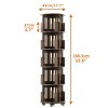 ATJafurn 17.7'' Rotating Bookshelf Tower Revolving Corner Bookcase, Mid-Century Modern Dark Walnut Spinning Bookshelves For Home Office Corner - 4 of 4