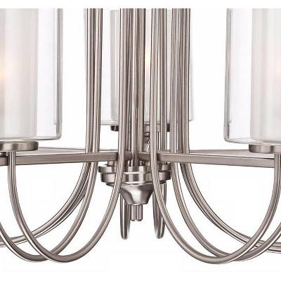 Melody Brushed Nickel 27" Wide Modern Pendant Chandelier with Frosted Glass