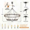 Modern Wagon Wheel Chandelier 2 Tier Farmhouse Chandeliers,Ceiling Pendant Light Fixture for Kitchen Entryway Dining Living Room - 4 of 4
