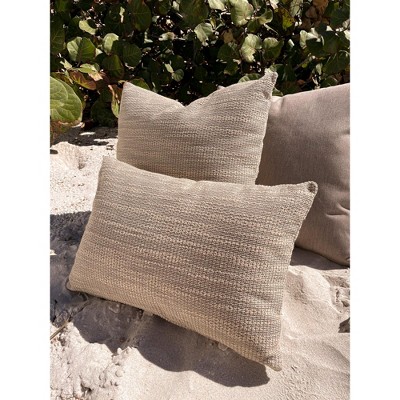 Mocha Brown Woven Acrylic Indoor Outdoor Pillow