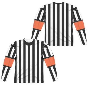 Men's Referee Shirt (Front Back Print) Long Sleeve Costume T-Shirt - 1 of 4