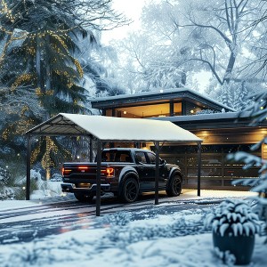 Captiva Designs 10’ x 20’ Heavy Duty Metal Carport with Galvanized Steel Roof for Vehicles, Boats, and Tractors - 1 of 4