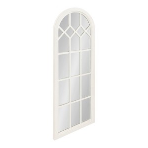 Kate and Laurel Gilcrest Arch Wood Windowpane Mirror, 18x47, White - 1 of 4