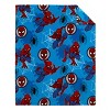 NoJo Marvel Spiderman Wall Crawler Red, White, and Blue Spider Webs Toddler Blanket - 2 of 4