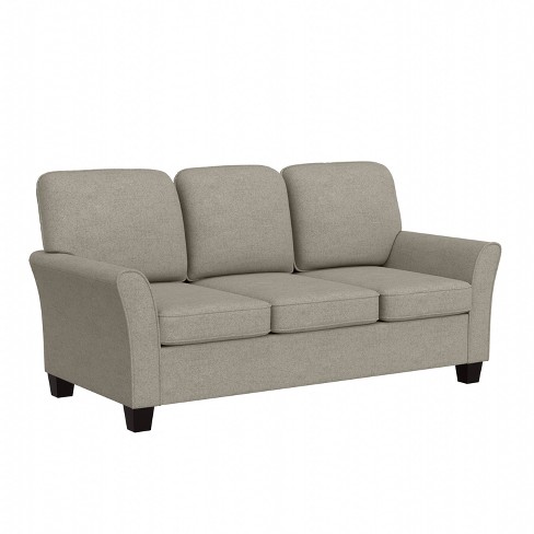 2-Seat Polyester Fabric Upholstered Sofa with 2 Back Cushions Beige