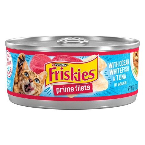 Purina Friskies Prime Filets Wet Cat Food With Ocean White Fish Tuna In Sauce 5.5oz Target