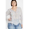 Women's Plus Size Lidia Ruffle Print Top - cream | CITY CHIC - 4 of 4