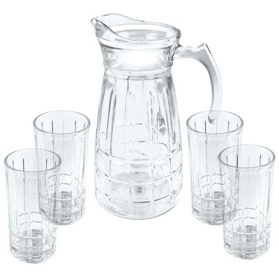 Libbey Carolina Pitcher and Glass Set, 7 Pieces 