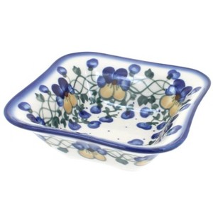 Blue Rose Polish Pottery 12G WR Unikat Square Bowl - 1 of 1