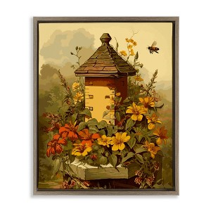 Stupell Industries Bees & Floral Architecture, 17" x 21" - 1 of 4