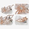 Anna-Kaci Gold Tone Floral Brooch with Crystal Rhinestones and Pearl Petals - 3 of 4