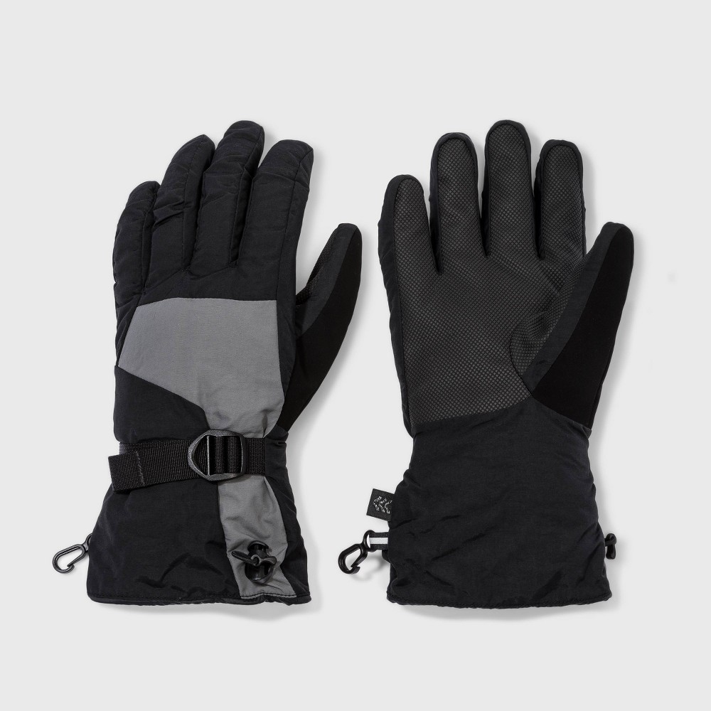 size S/M Men's Ski Gloves - All in Motion Gray/Black 