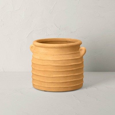 12&#34;x12&#34; Earthenware Ribbed Indoor/Outdoor Planter Pot Terracotta - Opalhouse&#8482; designed with Jungalow&#8482;