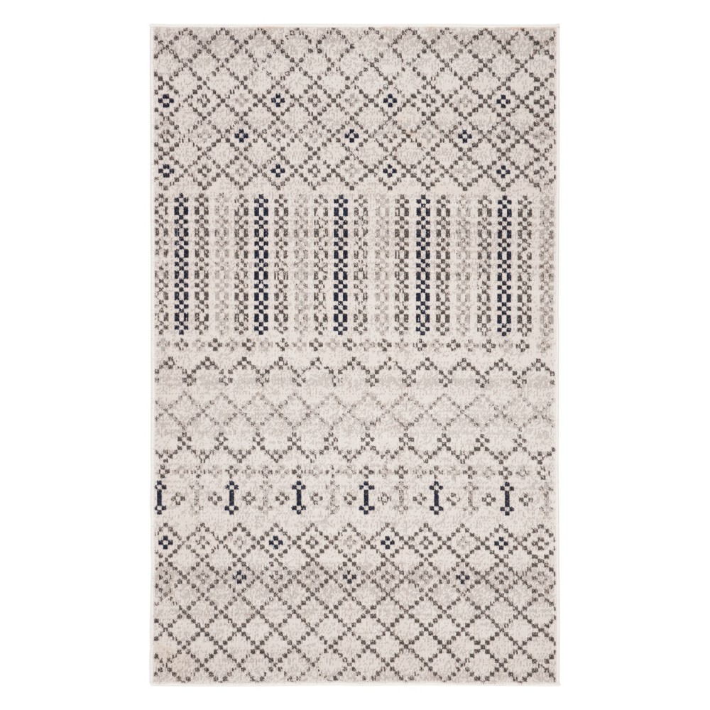 4'x6' Geometric Design Loomed Area Rug Gray/Charcoal - Safavieh