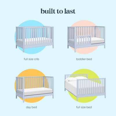 Powder Blue Pine Wood 4-in-1 Convertible Crib