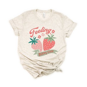 Simply Sage Market Women's Feeling Berry Good Strawberries Short Sleeve Graphic Tee - 1 of 2