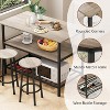 Hooseng Dining Table Set for 2, Kitchen Island with Seating, 3 Piece Dining Table and Chair Set, Bar Table Set with Storage Shelf - 4 of 4