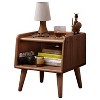 Alyson Pure Solid Wood Nightstands with Shelf, Modern Simple Bedside Cabinet for Bedroom, Living Room, Indoor Furniture - The Pop Home - 3 of 4