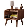 Alyson Pure Solid Wood Nightstands with Shelf, Modern Simple Bedside Cabinet for Bedroom, Living Room, Indoor Furniture - The Pop Home - image 3 of 4